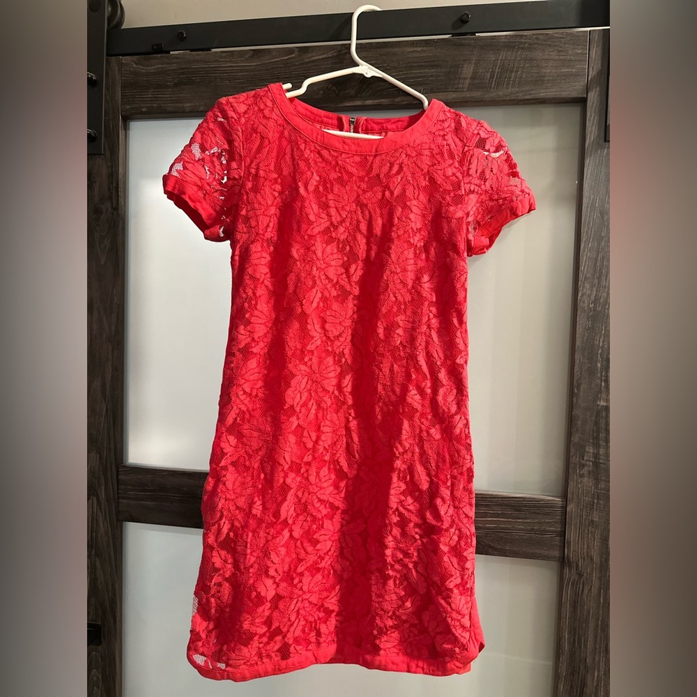 Donna Morgan Vibrant Red Lace Dress